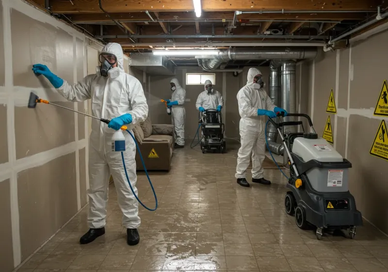 Basement Moisture Removal and Structural Drying process in Burlingame, CA